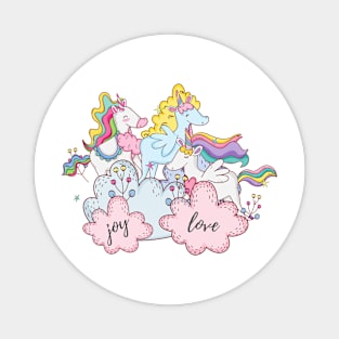 Three Little Unicorns Hanging Out Magnet